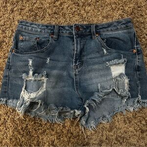 Almost Famous Distressed Denim Women Shorts Size 7